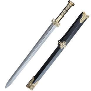 龙泉不锈钢汉剑秦剑八面一体小剑镇宅装饰佩剑长剑古风未开刃宝剑