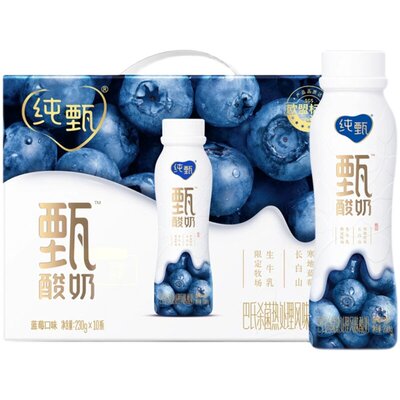 【推荐】蒙牛纯甄·甄酸奶蓝莓味风味酸牛乳PET瓶230g×10瓶