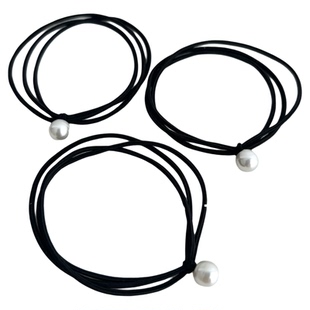 Miss Tura韩国进口珍珠发圈简约气质发饰女扎头发皮筋头绳发绳