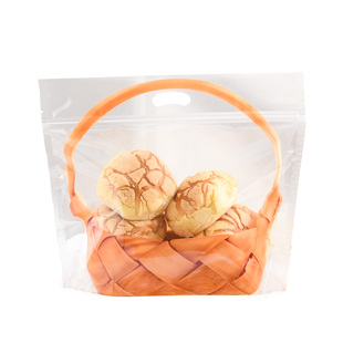 篮子450克元气吐司面包袋子自封手提透明拉链自封口 烘焙包装袋子
