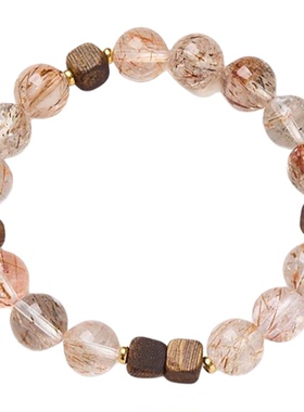 马年10MM超七水晶手串直切方块沉香吉金槐序手串