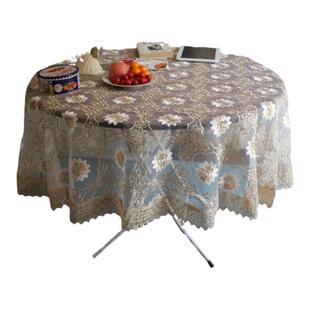 刺绣欧式 圆桌布 玻璃纱圆形 餐桌布布艺 台布150圆/180圆 包邮中