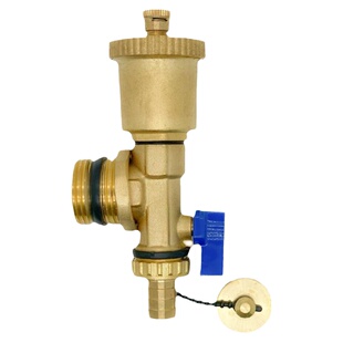 地暖分集水器暖气片1寸分水器末端DN25全铜排水自动放气阀三尾件