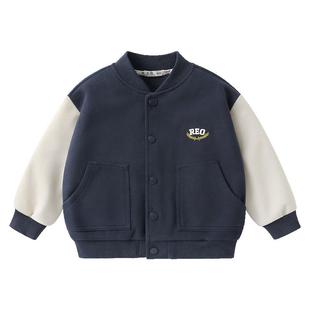 右欧男童棒球服女童外套经典款学院风儿童春秋季新款百搭童装上衣