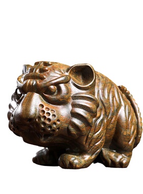 天然绿檀木老虎创意文玩