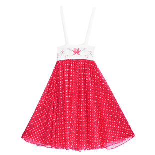 【158元区】棉麻记2025春季新款背带刺绣抹胸两穿半身连衣裙女