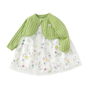 巴拉巴拉童装宝宝儿童套装女童连衣裙子两件套2026针织裙秋装