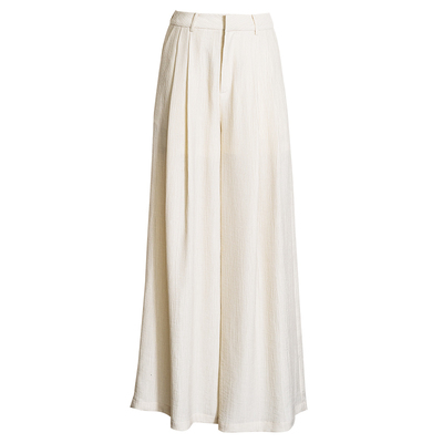 罗衣气质慵懒高腰肌理感休闲长裤