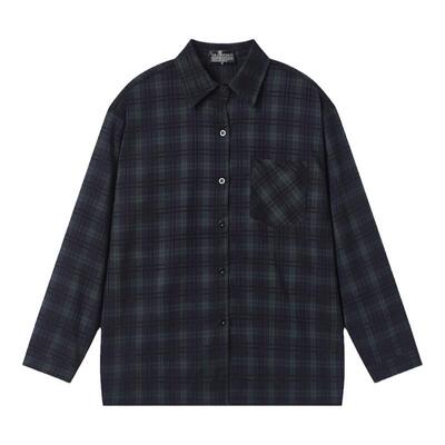 提花长袖刺绣格纹立体