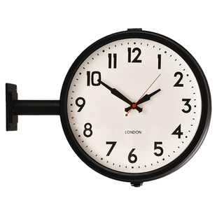 双面挂钟客厅简约转角高级感挂墙壁钟静音时钟表创意挂表轻奢拐角