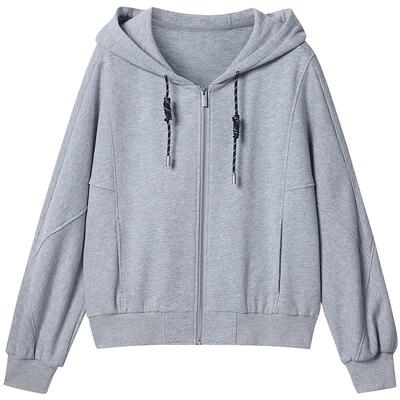 【100%棉】BLUE ERDOS26早春新品松弛感蝙蝠袖宽松连帽拉链卫衣