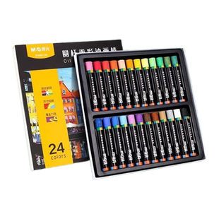 重彩油画棒儿童炫彩棒蜡笔画画笔36色幼儿园男女孩涂鸦油画棒彩笔圆杆重彩学生mg专业绘画套装涂色工具