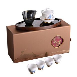 高风傲然 | 冰凝玉迎福茶具套组[高端茶具礼盒] 送父亲送长辈