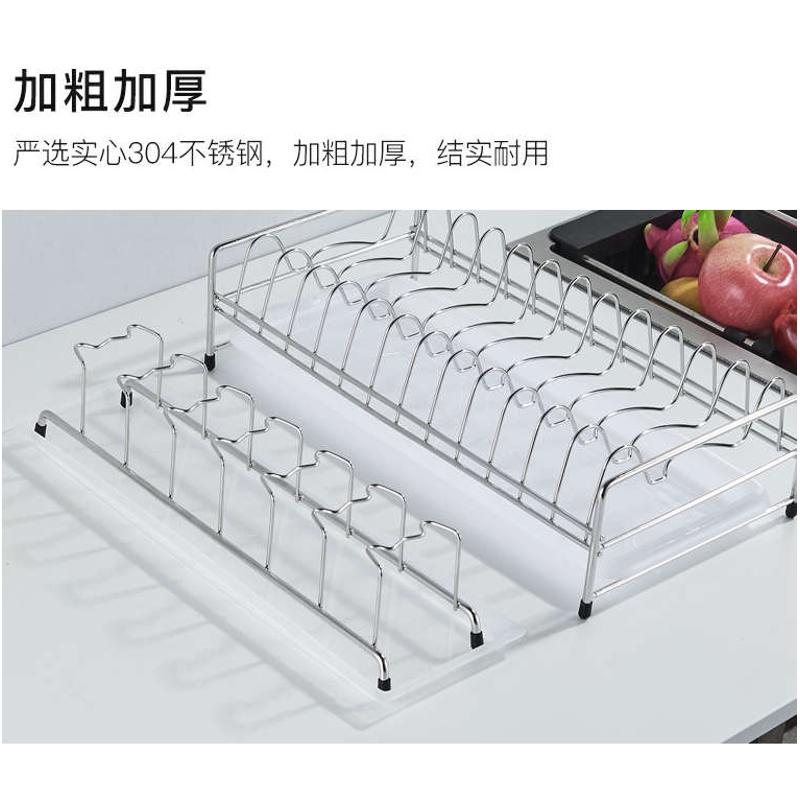包邮304不锈钢单层碗架沥水架碗碟架抽屉收纳架碗盘架厨房置物架