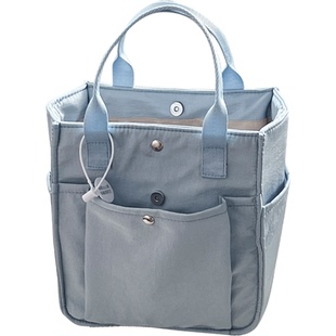 原创设计有型立体托特涤纶帆布手拎包简约百搭单肩手提便当餐盒包