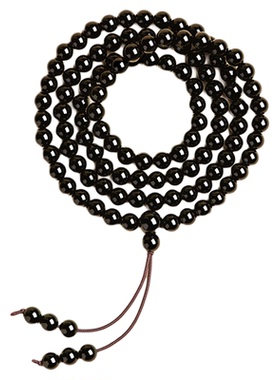 天然乌金黑曜石108颗转运珠手链