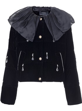 【奥莱】MAXRIENY宫廷复古水晶流苏小香风丝绒羽绒服外套