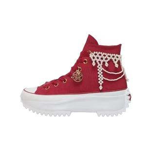 匡威新款Run Star Hike红色高帮厚底增高女婚鞋休闲帆布鞋A12770C
