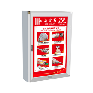 消火栓使用方法贴纸灭火器放置点标识牌消防栓卡通标志说明标识贴