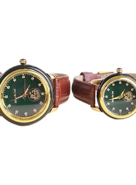 正品男女士防水和田玉真皮手表