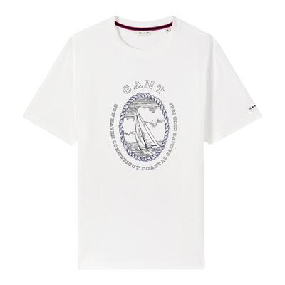 GANT/甘特男棉质印花圆领短袖t恤