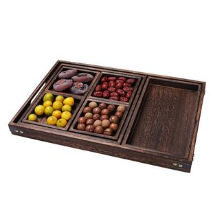 中式木质托盘围炉煮茶配件点心下午茶点盘糕点零食小吃干果水果盘