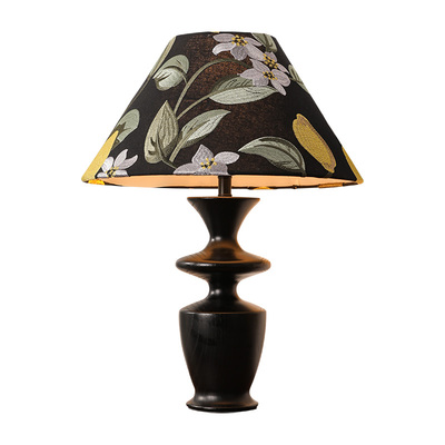 法式中古风台灯创意柠檬刺绣卧室台灯海派复古床头灯书房装饰灯具