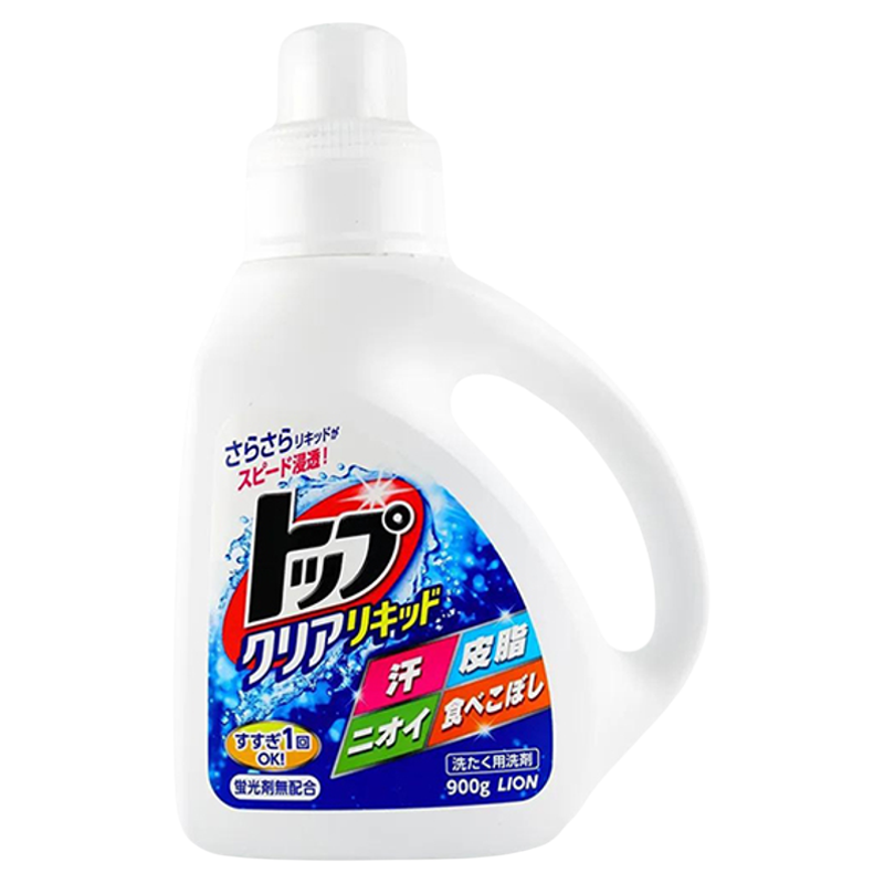 日本进口LION狮王洗衣液900g强效渗透洁净净透衣物洗涤剂去污渍