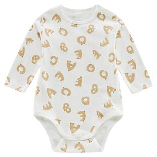 拉比婴儿肩开三角连体衣四季长袖纯棉2025新哈衣爬服新生儿包屁衣