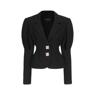 [甄选5折]NanaJacqueline羊腿袖西装醋酸面料精致剪裁高级感外套