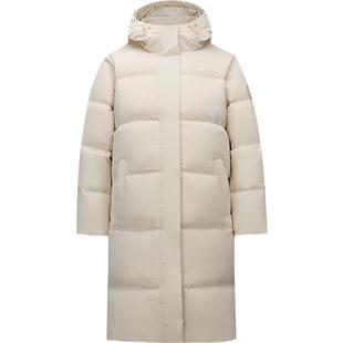 安踏中长款面包羽绒服女2025冬季新款防泼水鸭绒防寒防风通勤外套