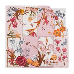 万事利秋季新款印花大方巾丝绸礼盒桑蚕丝真丝丝巾女礼物繁花笺