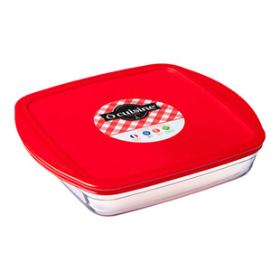 进口玻璃保鲜盒上班族微波炉烤箱加热食品级专用碗带盖冰箱收纳盒