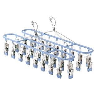 不锈钢袜子晾晒架多夹子内衣裤晾衣架神器宿舍阳台多功能防风袜夹