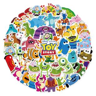 500张迪士尼正版皮克斯动画巴斯光年儿童行李箱贴纸手机水杯笔记本电脑吉他电动车头盔手账文具装饰贴画防水
