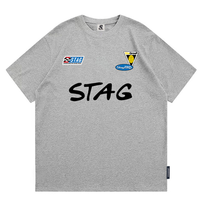 STA美式潮牌字母印花纯棉宽松T恤