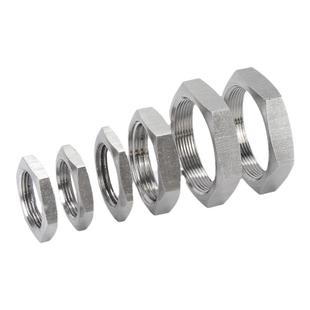 304不锈钢六角薄螺母根母水箱接头锁片龙头锁紧并帽英制管纹螺帽