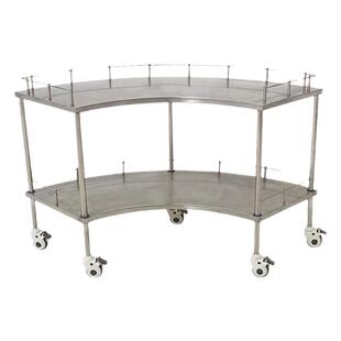 扇形不锈钢器械车医院用处置台手术室治疗车口腔牙科种植器手推车