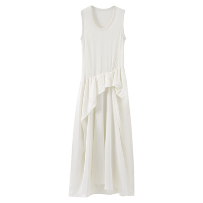 “香颂假日”拼接无袖背心连衣裙