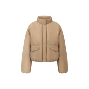 IF BY LAND 设计师品牌 2025秋冬新款浅卡其色立领羽绒服女