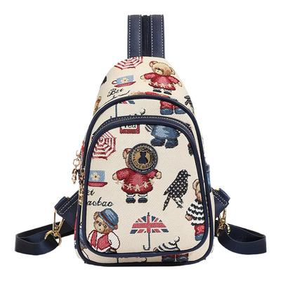 北包包小熊双肩包高级感帆布时尚