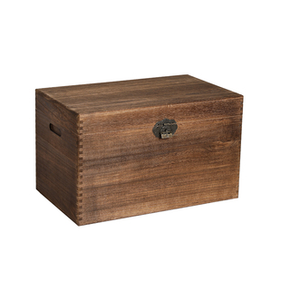 实木收纳长方形带锁可叠放大号整理盒轻奢家用复古手提杂物箱带盖