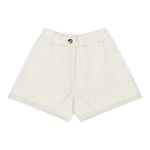 NIESSING尼辛童装2025秋季新款小香风粗花呢女童羊毛针织短裤