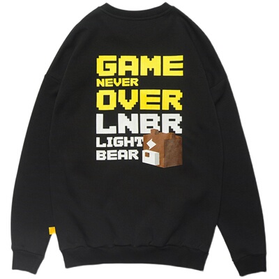 lnbr原创秋冬印花黑色潮套头卫衣