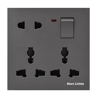 86型一开八孔插座13a英式插座暗装香港式万能8孔二三三带开关插座