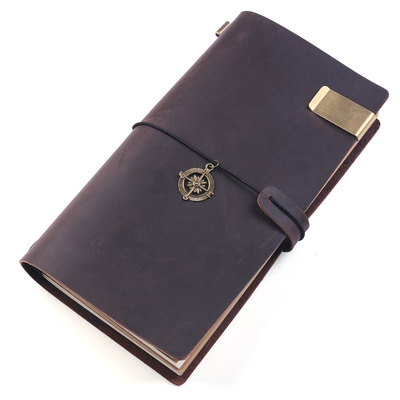 手工牛皮记事本真皮tn旅行刻字