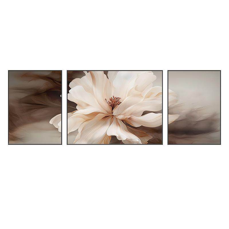 简约客厅装饰画温馨花卉三联画