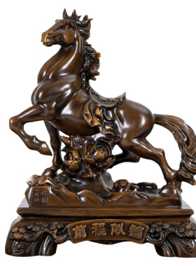 吉祥伞树脂招财中式家居奔腾摆件