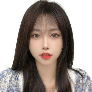 美禾 假发女长直发真发全真人发递针隐形无痕自然空气刘海假发套