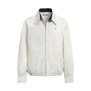 三所vintage  pra*a同面料翻领飞行服藏蓝外套3M新雪丽白棉服夹克